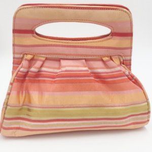 J. Renee Vintage Multi Coral Stripe Fabric Bag